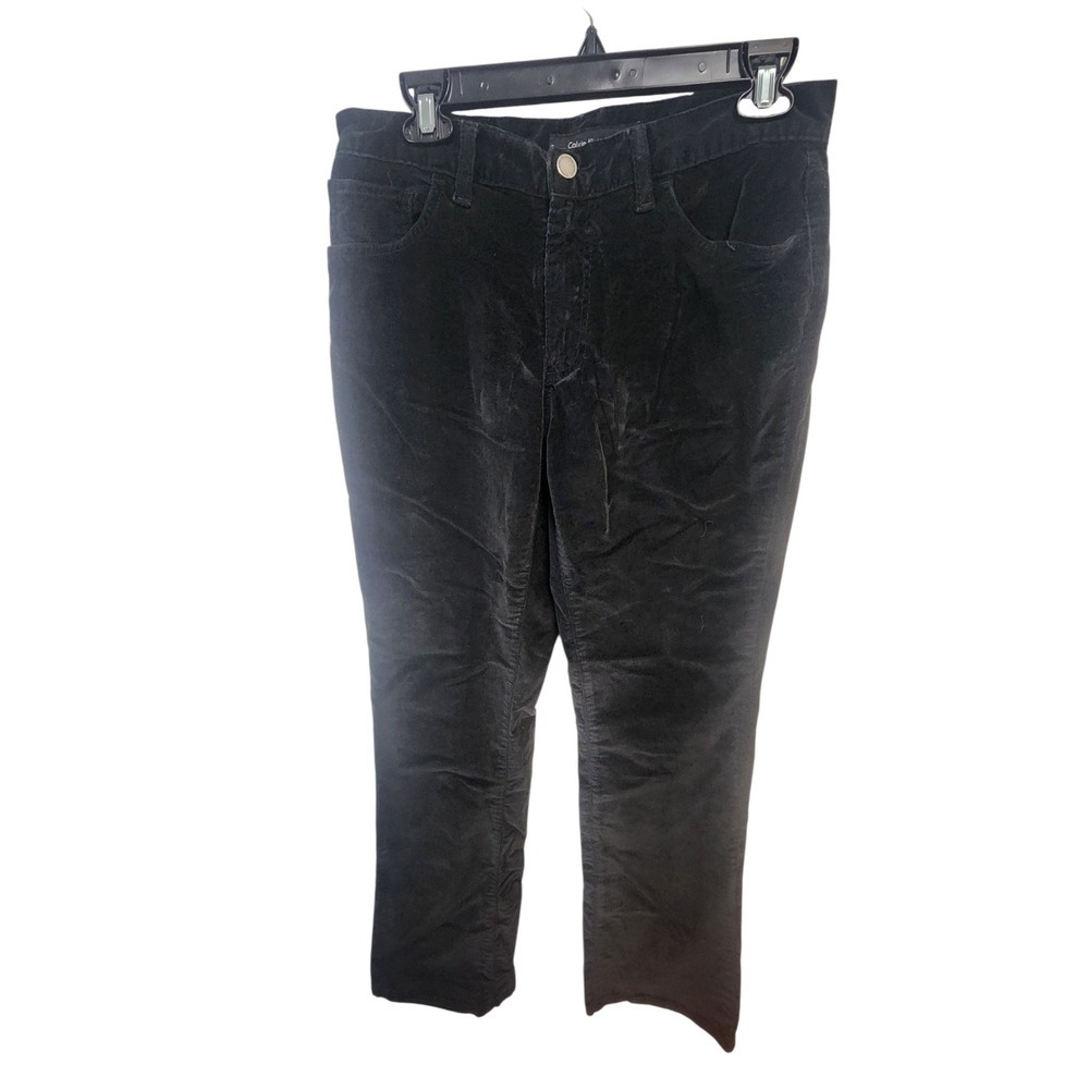 Calvin Klein Jeans Womens Bootcut Black Velvet‎ Pants Casual Trousers